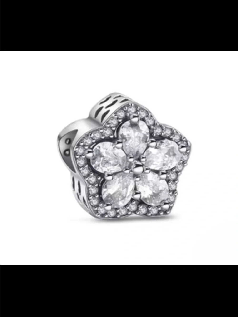 PANDORA 925 Sparkling Snowflake Pave Charm Pendant 799224C01